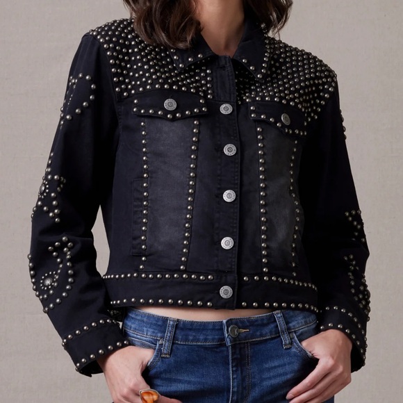 Double D Ranch Jackets & Blazers - Double D Ranch Black Studded Jean Jacket